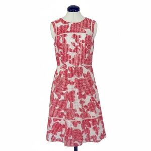 Adrianna Papell Floral Pink, Red and White Dress. Women’s size 8